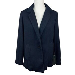 Zara Basic Navy Blue Waffle Knit Blazer Jacket Sz XS NWT Sweater Blazer